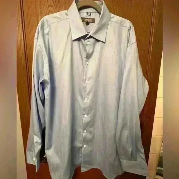 Kenneth Cole Reaction Men’s Shirt - Blue with stripe detail - Size XL/17 1/2 - Picture 1 of 11
